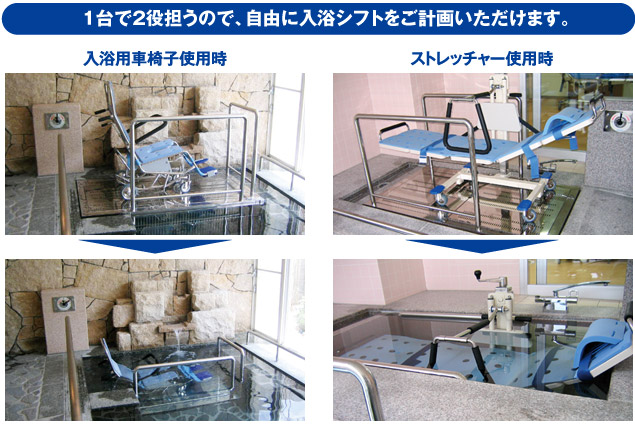 1台で2役担うので、自由に入浴シフトをご計画いただけます。